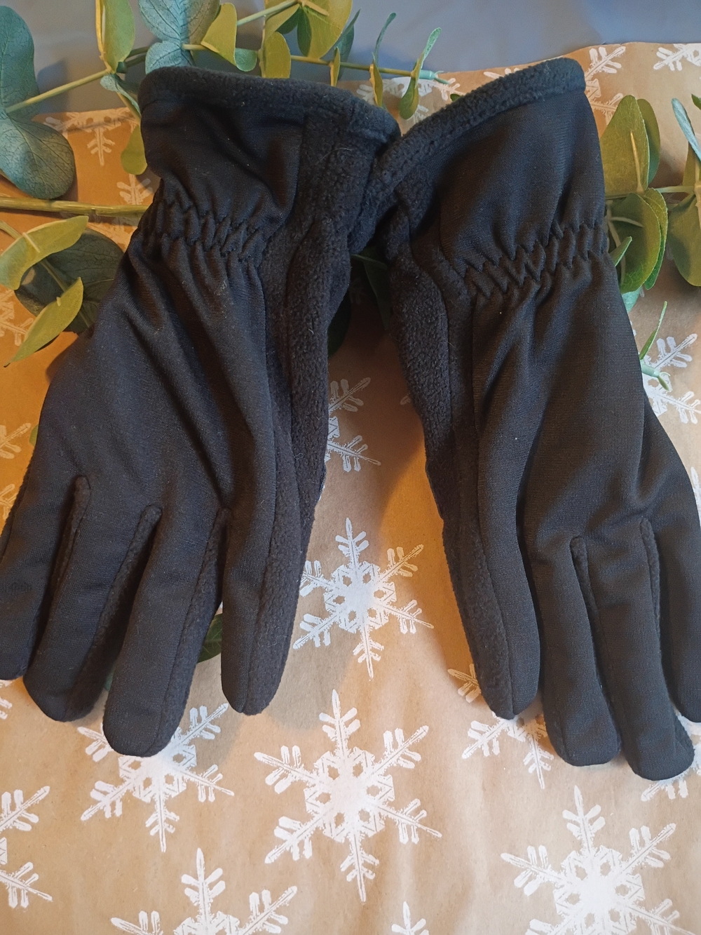 Mens NWT Joseph Abboud Black Fleece-Lined Winter Gloves - Cozy Warmth